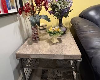 Limestone & Iron End Table 