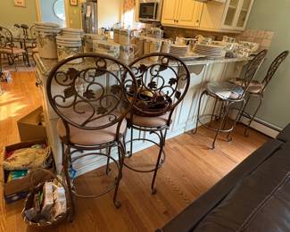 Grape Motif Kitchen Counter Stools