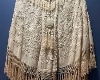Edwardian lace and silk cloak