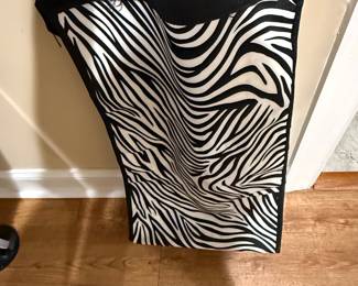 Zebra Print Rolling Shopping Cart