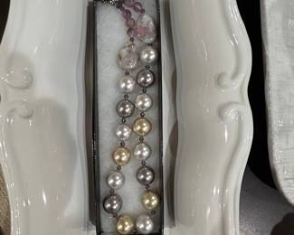 Mixed Bead Necklace with Amethyst and Simulated Pearls