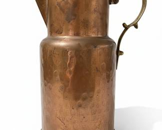 Hammered Copper Pitcher with Brass Handle