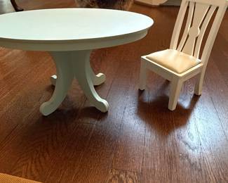 American Girl White Doll Table and Chair Set