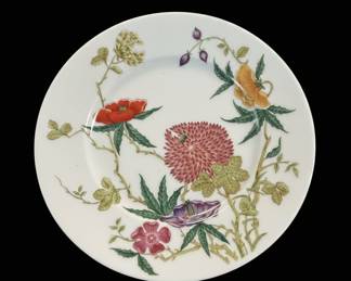 Chinoiserie Bone China Plate - Floral and Bird Design