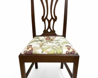 Chinoiserie Style Dining Chair with Monkey Motif Upholstery