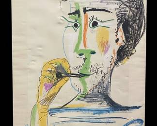 Pablo Picasso, "Buste d'homme à la cigarette" (Bust of a Man with a Cigarette), May 31, 1964