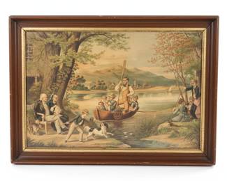 Victorian Boating Scene Lithograph by Currier & Ives