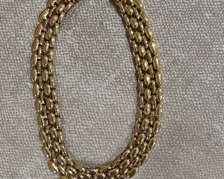 Gold Tone Panther Link Necklace