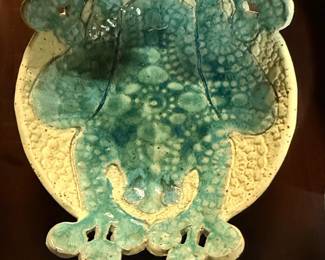 Janet McCleery "Frog" Majolica Style Ceramic Bowl