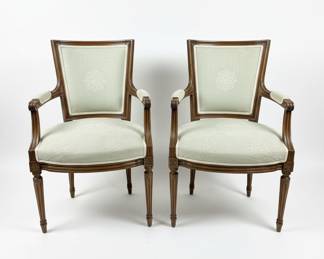 Pair of French Louis XVI Neoclassical Armchairs
