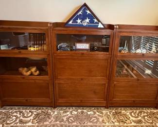 Oak Barrister Bookcase with Glass Doors
