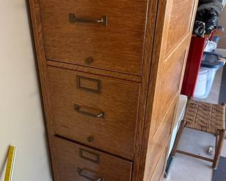 Quarter Sawn Oak Four-Drawer Filing Cabinet Style