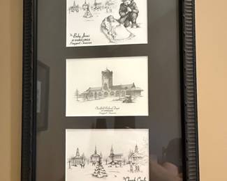 Framed Triptych of Kingsport, Tennessee Scenes