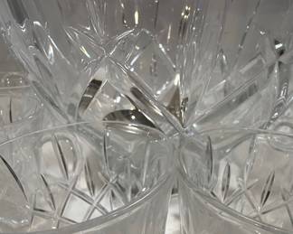Anchor Hocking Star of David Crystal Punch Bowl Set
