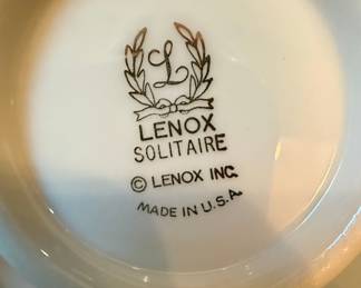 Lenox Solitaire China Set with Silver Trim