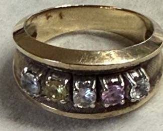 10K Gold Multi-Gemstone "Family" or "Mother's" Ring