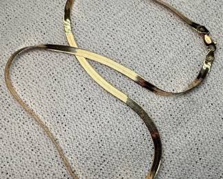 10K Gold Herringbone Chain Necklace