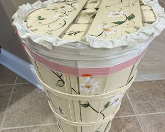 Hand-Painted Wooden Hamper