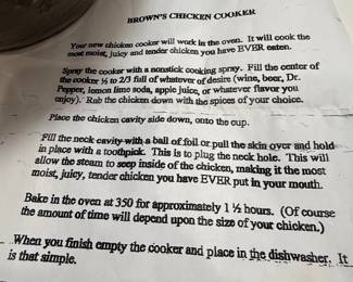 Brown's Chicken Cooker