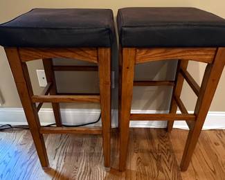 Wooden Bar Stools with Padded Seats
