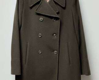 Calvin Klein Double-Breasted Wool Blend Peacoat