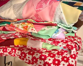 Grandmother's Flower Garden and Assorted Handmade Quilts