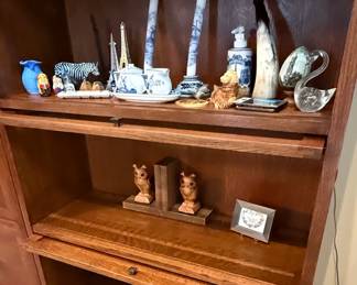 Oak Barrister Bookcase with Glass Doors