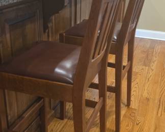 Stickley Oak Bar Stools (4)