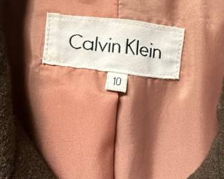 Calvin Klein Double-Breasted Wool Blend Peacoat