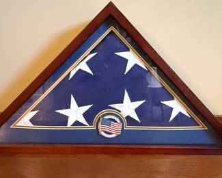 United States Flag Display Case with Commemorative Coin