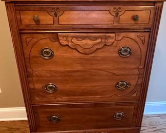 Victorian Style Walnut Highboy Dresser