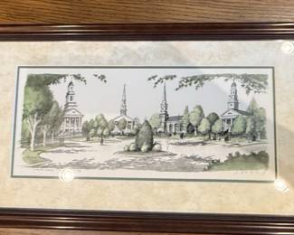 S. Sweny "Church Circle, Kingsport, TN" Watercolor Print
