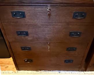 Mission Oak Style 4-Drawer Filing Cabinet Dresser