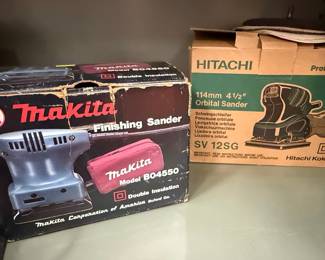 Makita BO4550 Finishing Sander and Hitachi SV 12SG Orbital Sander