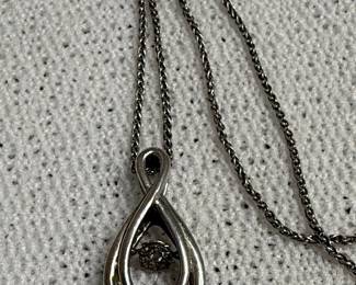 Infinity Pendant Necklace with Diamond Accent