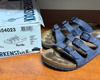 Birkenstock Florida Nubuck Denim Navy Sandals