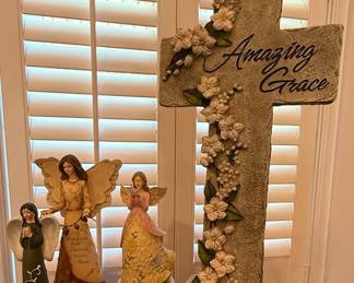 Assorted Angel and Cross Figurines