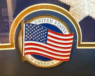 United States Flag Display Case with Commemorative Coin