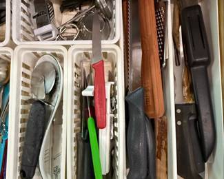 Kitchen Utensil Collection with Rotating Organizer and Ceramic Crock