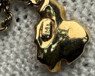 14K Gold Rope Chain Necklace with Floral Pendant
