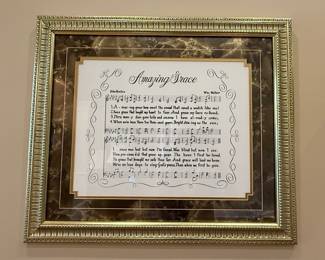 Amazing Grace Sheet Music Framed Art