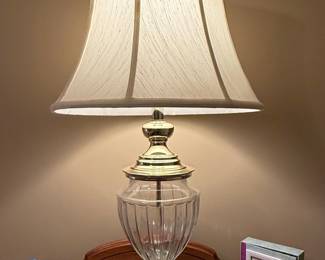 Crystal and Brass Urn Table Lamp