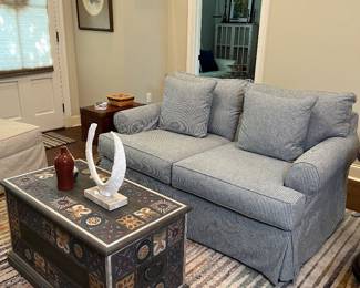 Carved and Painted Wooden Chest