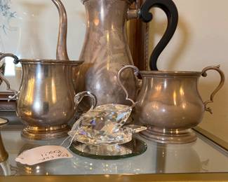 Sterling Chocolate/Tea Pot and Sterling Cream and Sugar