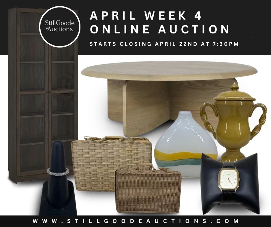 Furniture, rugs, art glass, sterling silver, watches, pottery & more