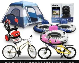 Camping equipment, tents, tools, power tools, bicycles, & much more!
