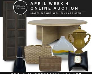 Furniture, rugs, art glass, sterling silver, watches, pottery & more