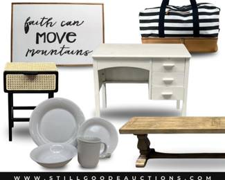 Designer bags, dishes, art, paintings, desks, antiques, art glass, coins & more!