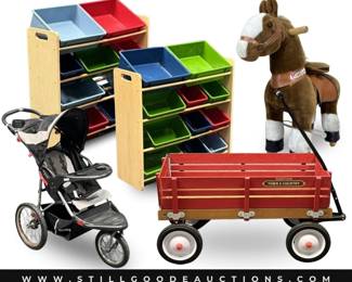 Toys, baby equipment, radio flyer, legos, dolls, bicycles & much more!