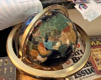 This globe is literally made out of stone small over the world! Such a cool conversation starter and study  piece! Really great for catalyzing that educational curiosity in a kiddo